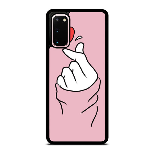 CUTE HEART FINGER PINK Samsung Galaxy S20 Case Cover