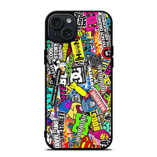 DC STICKER BOMB 1 iPhone 15 Plus Case Cover