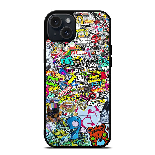 DC STICKER BOMB 2 iPhone 15 Plus Case Cover
