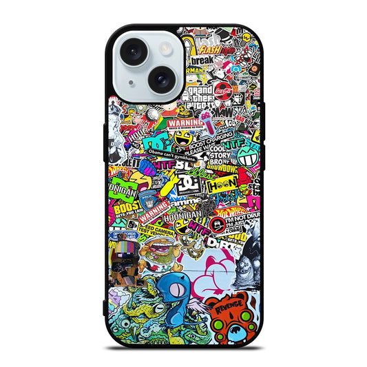 DC STICKER BOMB 2 iPhone 15 Case Cover
