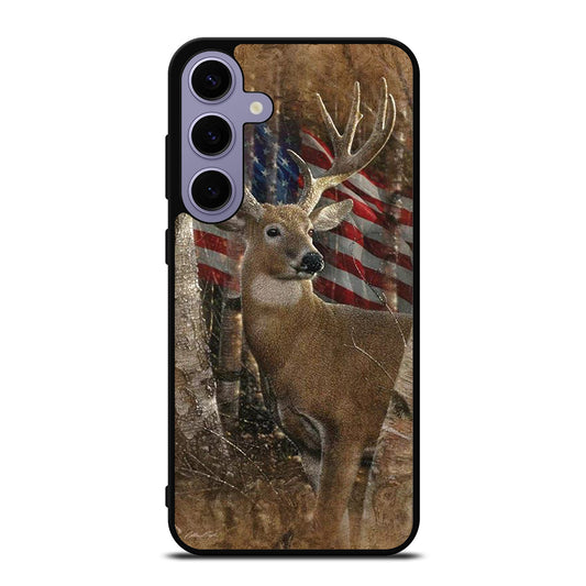DEER HUNTING AMERICAN FLAG Samsung Galaxy S24 Plus Case Cover