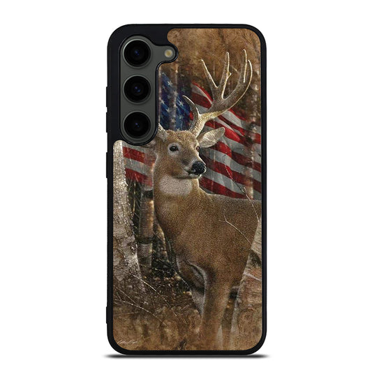 DEER HUNTING AMERICAN FLAG Samsung Galaxy S23 Plus Case Cover