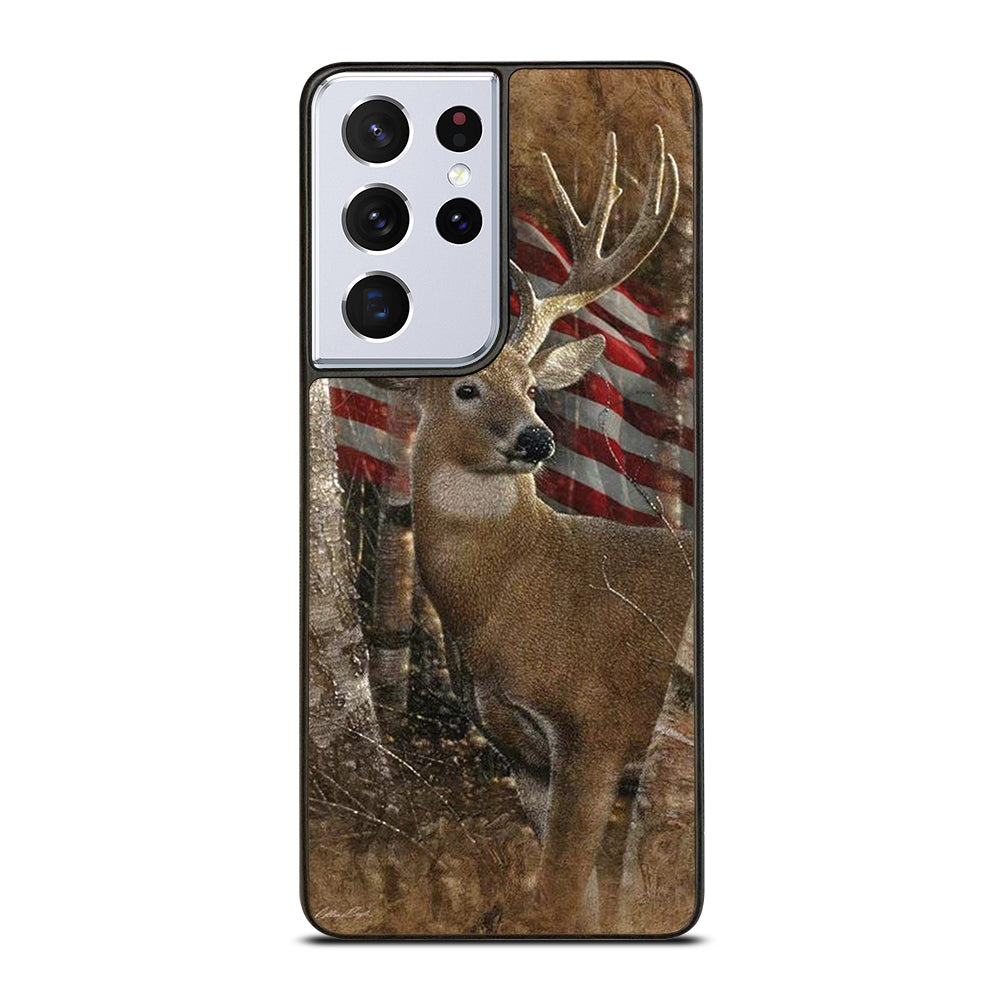 DEER HUNTING AMERICAN FLAG Samsung Galaxy S21 Ultra Case Cover