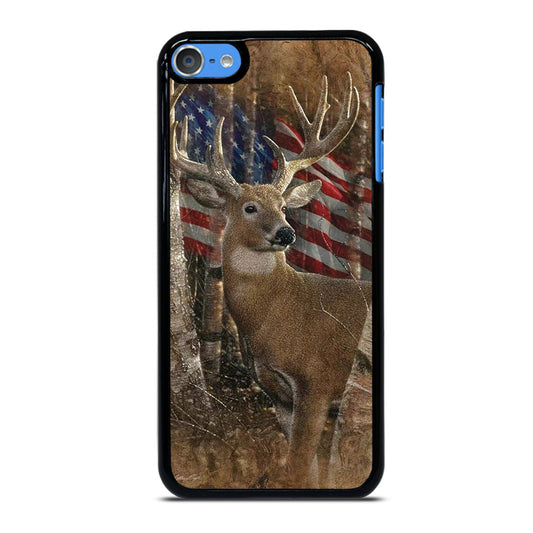 DEER HUNTING AMERICAN FLAG iPod Touch 7 Case Cover