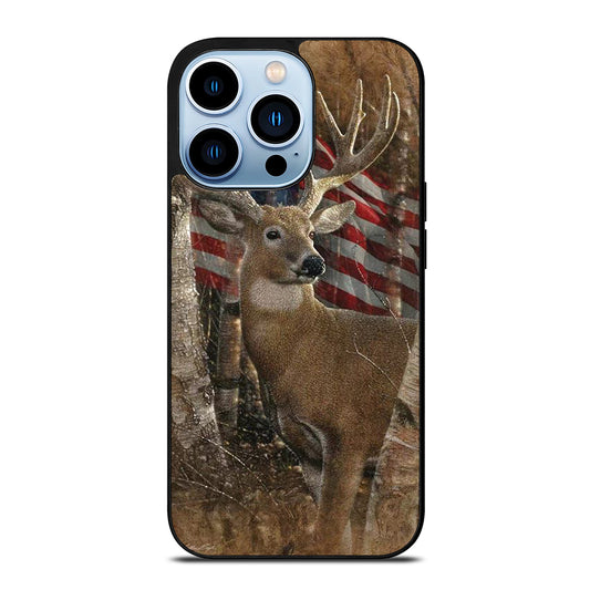 DEER HUNTING AMERICAN FLAG iPhone 13 Pro Max Case Cover