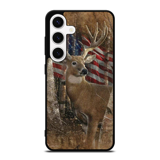 DEER HUNTING AMERICAN FLAG Samsung Galaxy S24 Case Cover