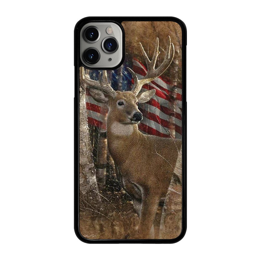 DEER HUNTING AMERICAN FLAG iPhone 11 Pro Max Case Cover