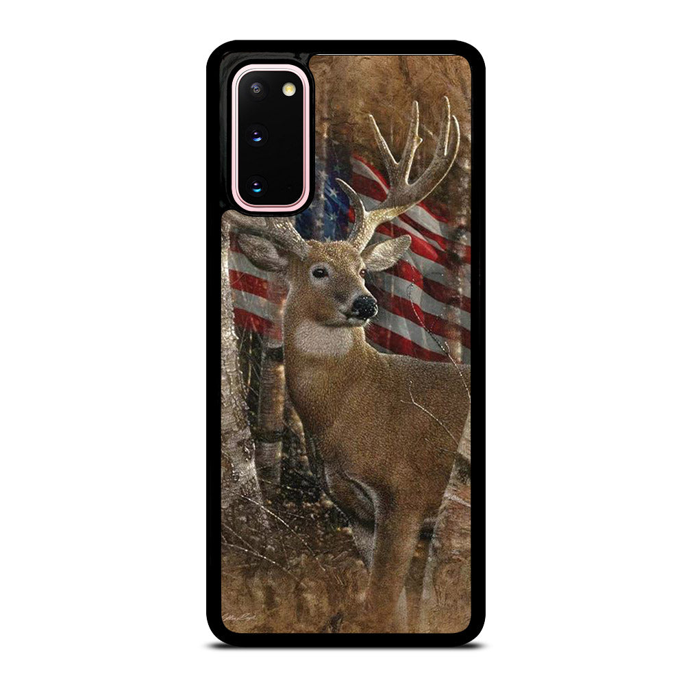 DEER HUNTING AMERICAN FLAG Samsung Galaxy S20 Case Cover