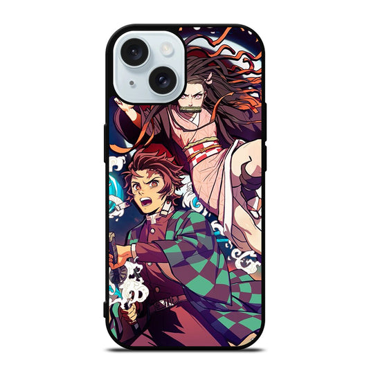 DEMON SLAYER TANJIRO AND NEZUKO iPhone 15 Case Cover