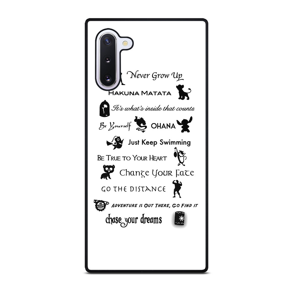 DISNEY LESSONS BLACK QUOTE Samsung Galaxy Note 10 Case Cover