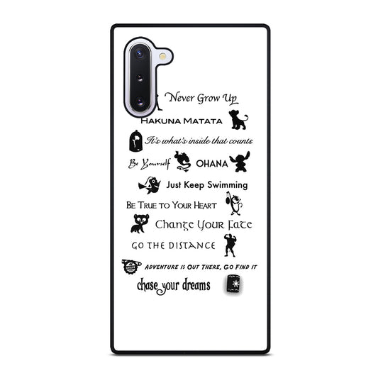 DISNEY LESSONS BLACK QUOTE Samsung Galaxy Note 10 Case Cover