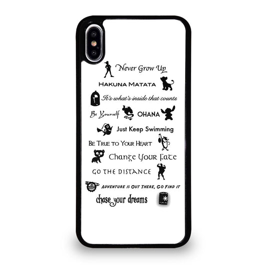 DISNEY LESSONS BLACK QUOTE iPhone XS Max Case Cover
