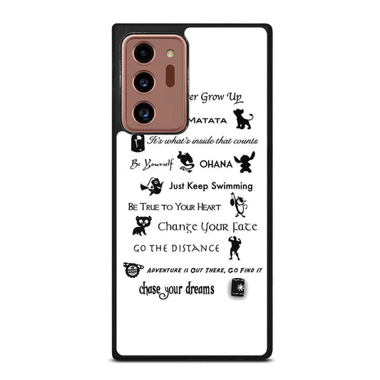 DISNEY LESSONS BLACK QUOTE Samsung Galaxy Note 20 Ultra Case Cover