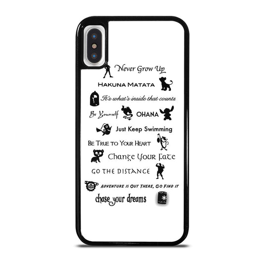DISNEY LESSONS BLACK QUOTE iPhone X / XS Case Cover