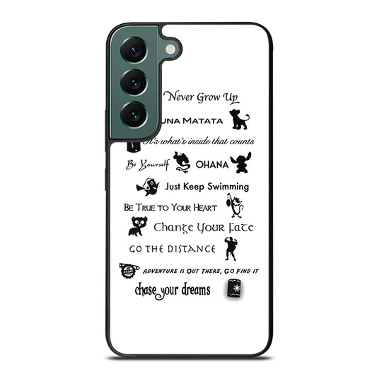 DISNEY LESSONS BLACK QUOTE Samsung Galaxy S22 Case Cover