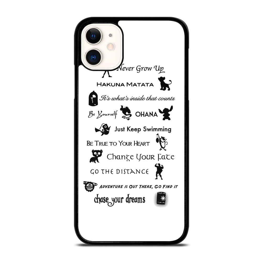 DISNEY LESSONS BLACK QUOTE iPhone 11 Case Cover