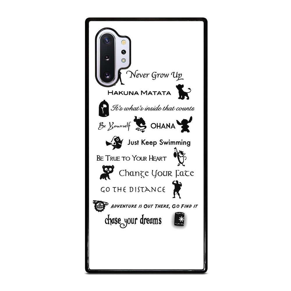 DISNEY LESSONS BLACK QUOTE Samsung Galaxy Note 10 Plus Case Cover