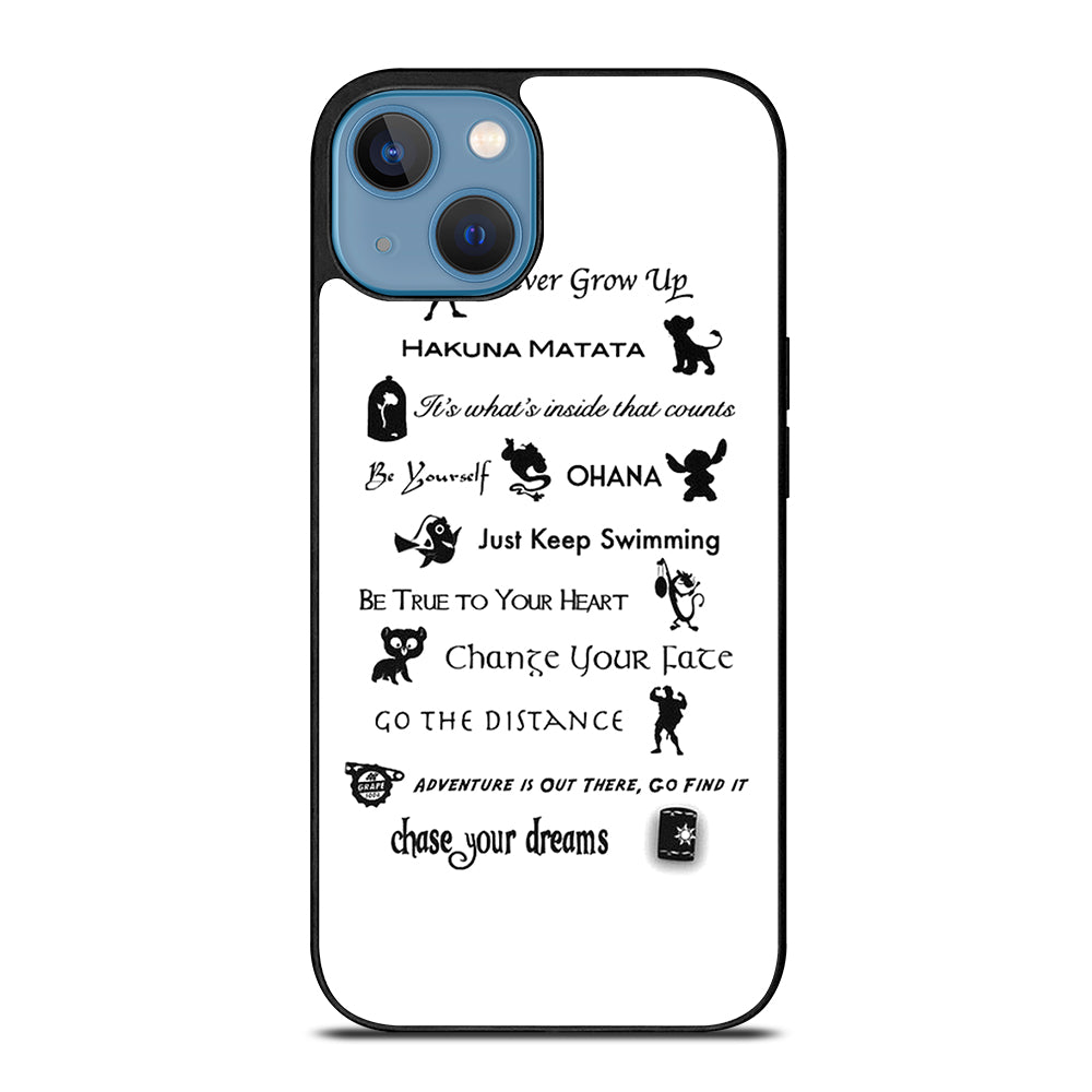 DISNEY LESSONS BLACK QUOTE iPhone 13 Case Cover