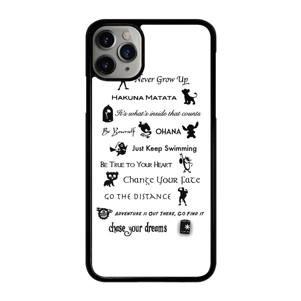 DISNEY LESSONS BLACK QUOTE iPhone 11 Pro Max Case Cover