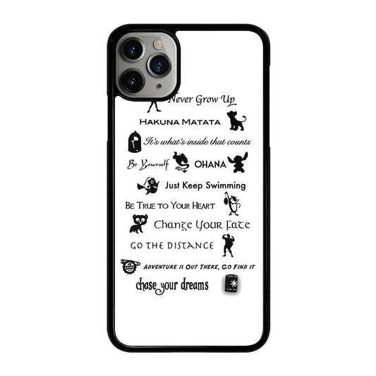 DISNEY LESSONS BLACK QUOTE iPhone 11 Pro Max Case Cover