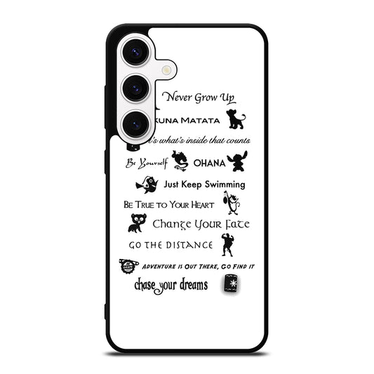 DISNEY LESSONS BLACK QUOTE Samsung Galaxy S24 Case Cover