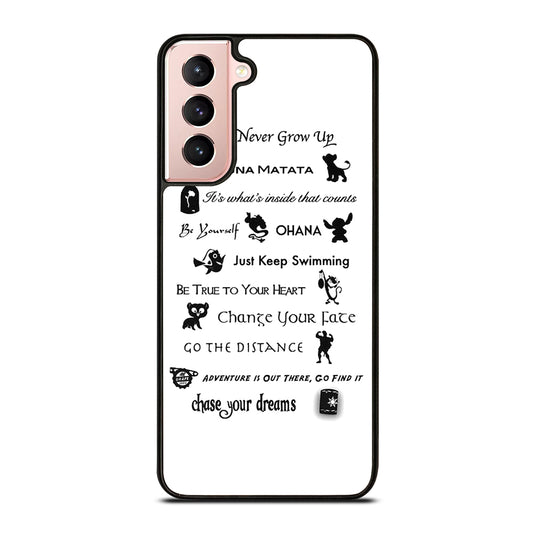 DISNEY LESSONS BLACK QUOTE Samsung Galaxy S21 Case Cover