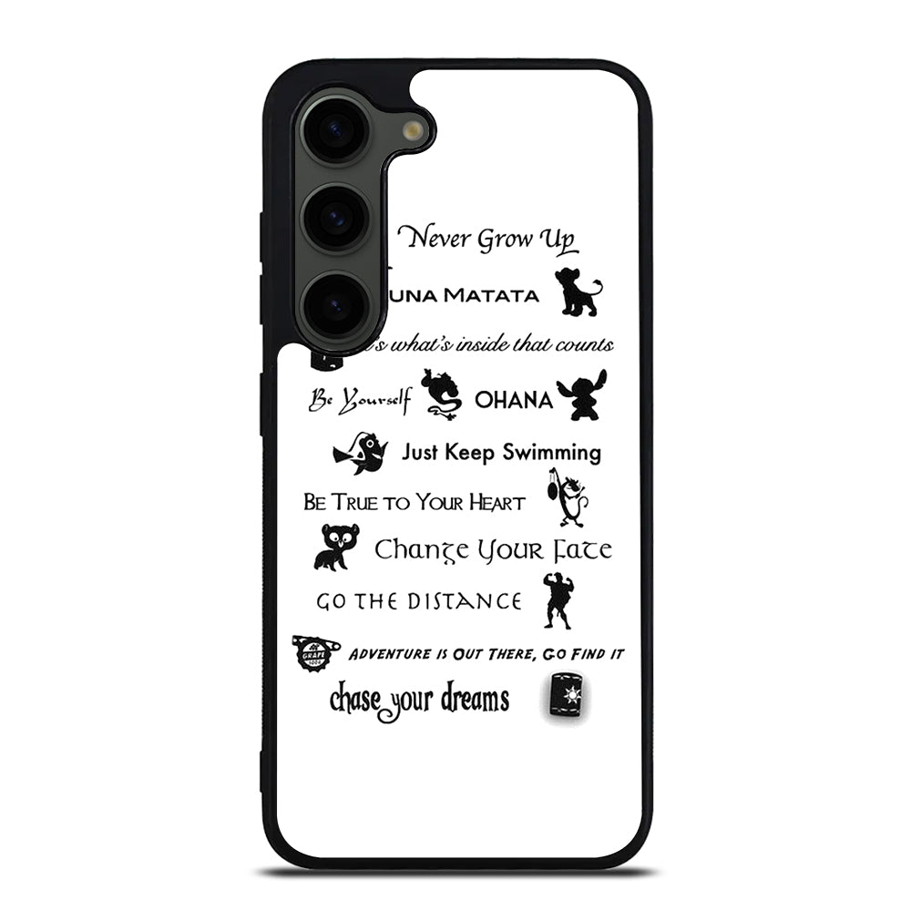 DISNEY LESSONS BLACK QUOTE Samsung Galaxy S23 Plus Case Cover