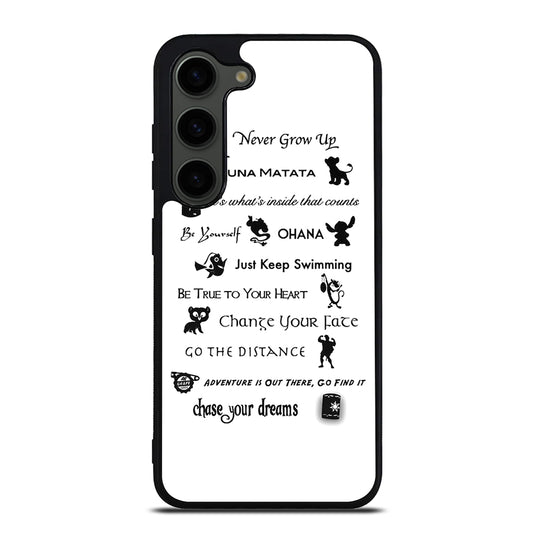 DISNEY LESSONS BLACK QUOTE Samsung Galaxy S23 Plus Case Cover