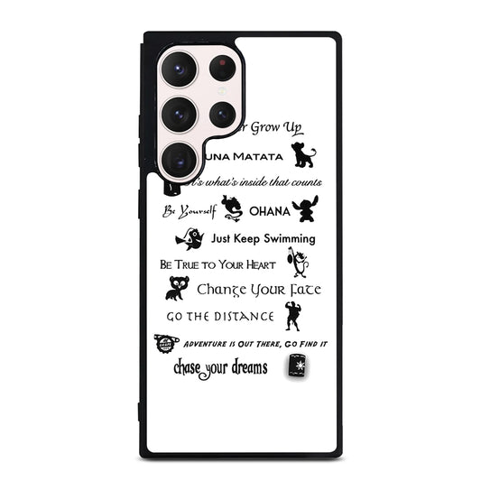 DISNEY LESSONS BLACK QUOTE Samsung Galaxy S23 Ultra Case Cover