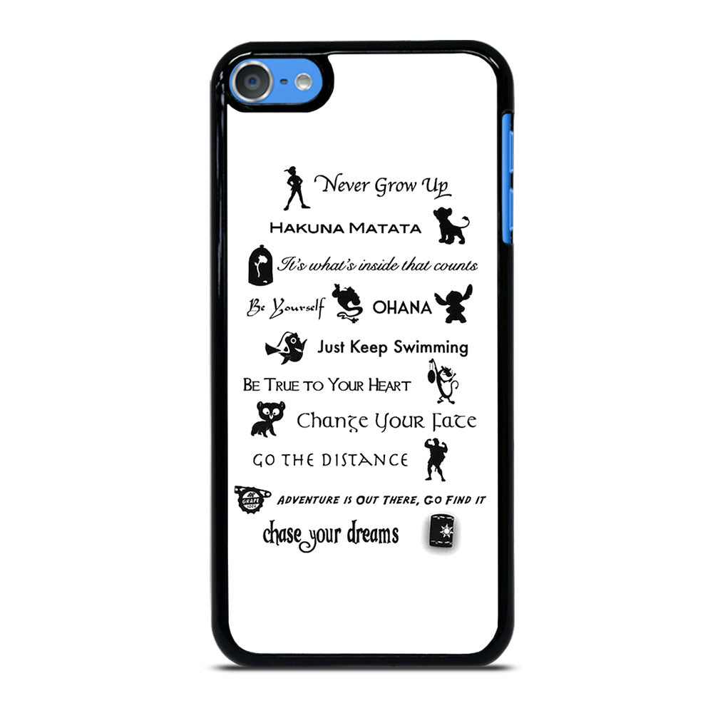 DISNEY LESSONS BLACK QUOTE iPod Touch 7 Case Cover