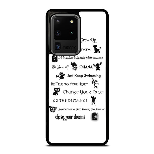 DISNEY LESSONS BLACK QUOTE Samsung Galaxy S20 Ultra Case Cover