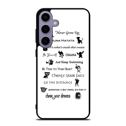 DISNEY LESSONS BLACK QUOTE Samsung Galaxy S24 Plus Case Cover
