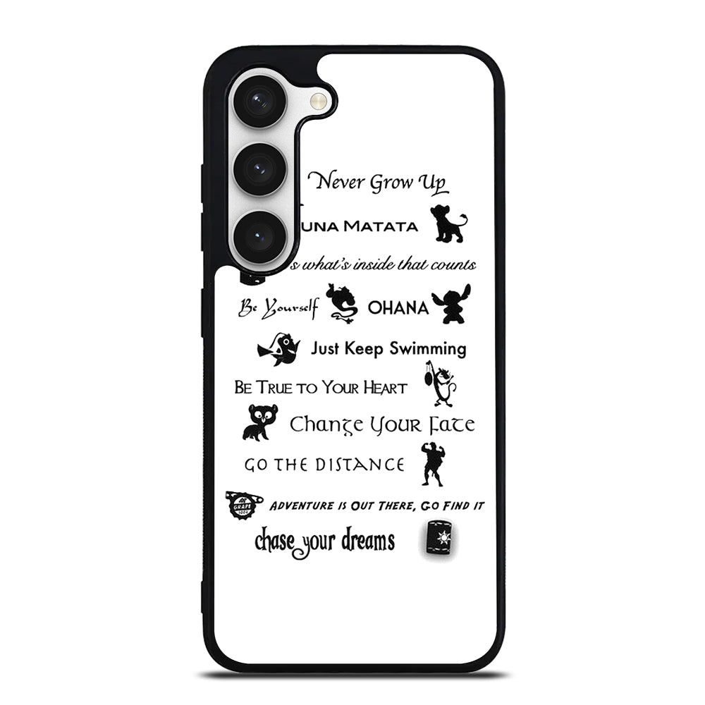 DISNEY LESSONS BLACK QUOTE Samsung Galaxy S23 Case Cover