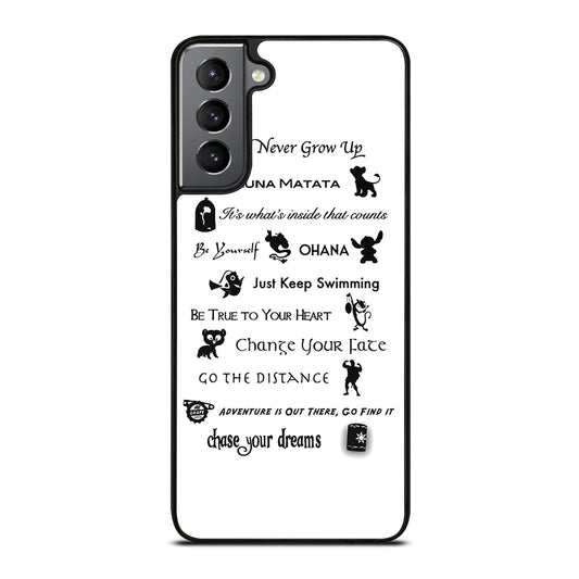 DISNEY LESSONS BLACK QUOTE Samsung Galaxy S21 Plus Case Cover
