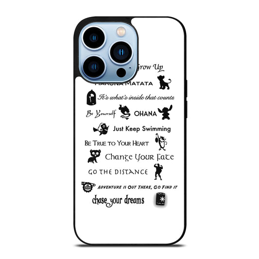 DISNEY LESSONS BLACK QUOTE iPhone 13 Pro Max Case Cover