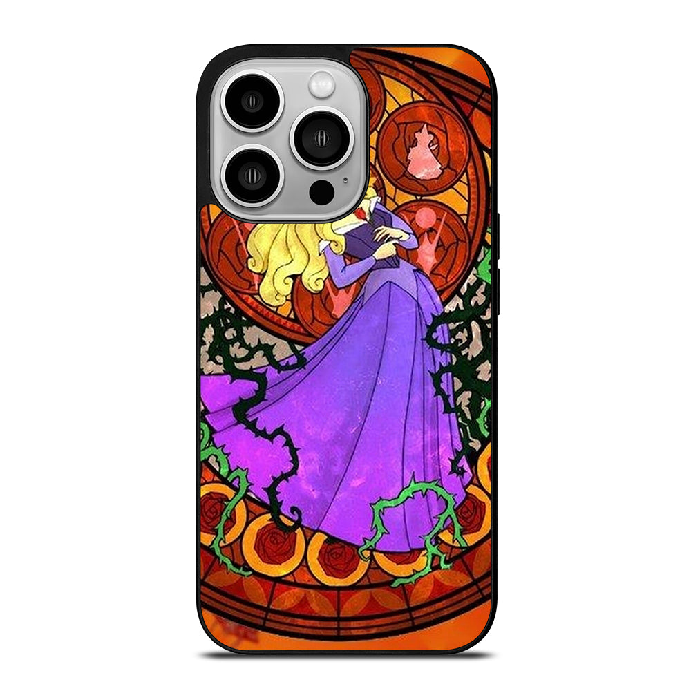 DISNEY SLEEPING BEAUTY STAINED GLASS iPhone 14 Pro Case Cover