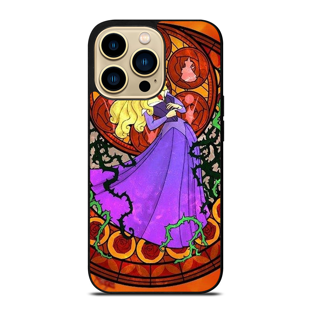 DISNEY SLEEPING BEAUTY STAINED GLASS iPhone 14 Pro Max Case Cover