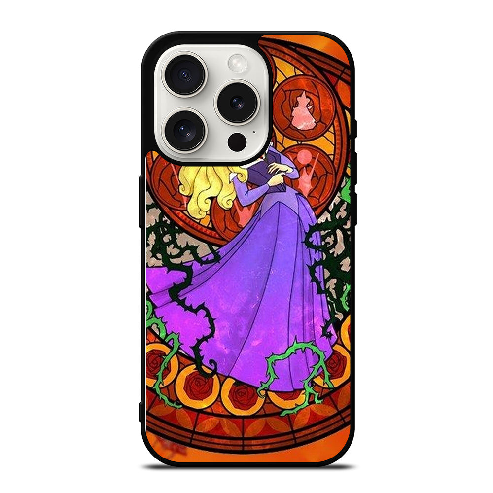DISNEY SLEEPING BEAUTY STAINED GLASS iPhone 15 Pro Case Cover