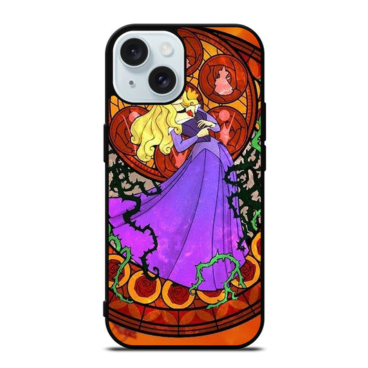 DISNEY SLEEPING BEAUTY STAINED GLASS iPhone 15 Case Cover