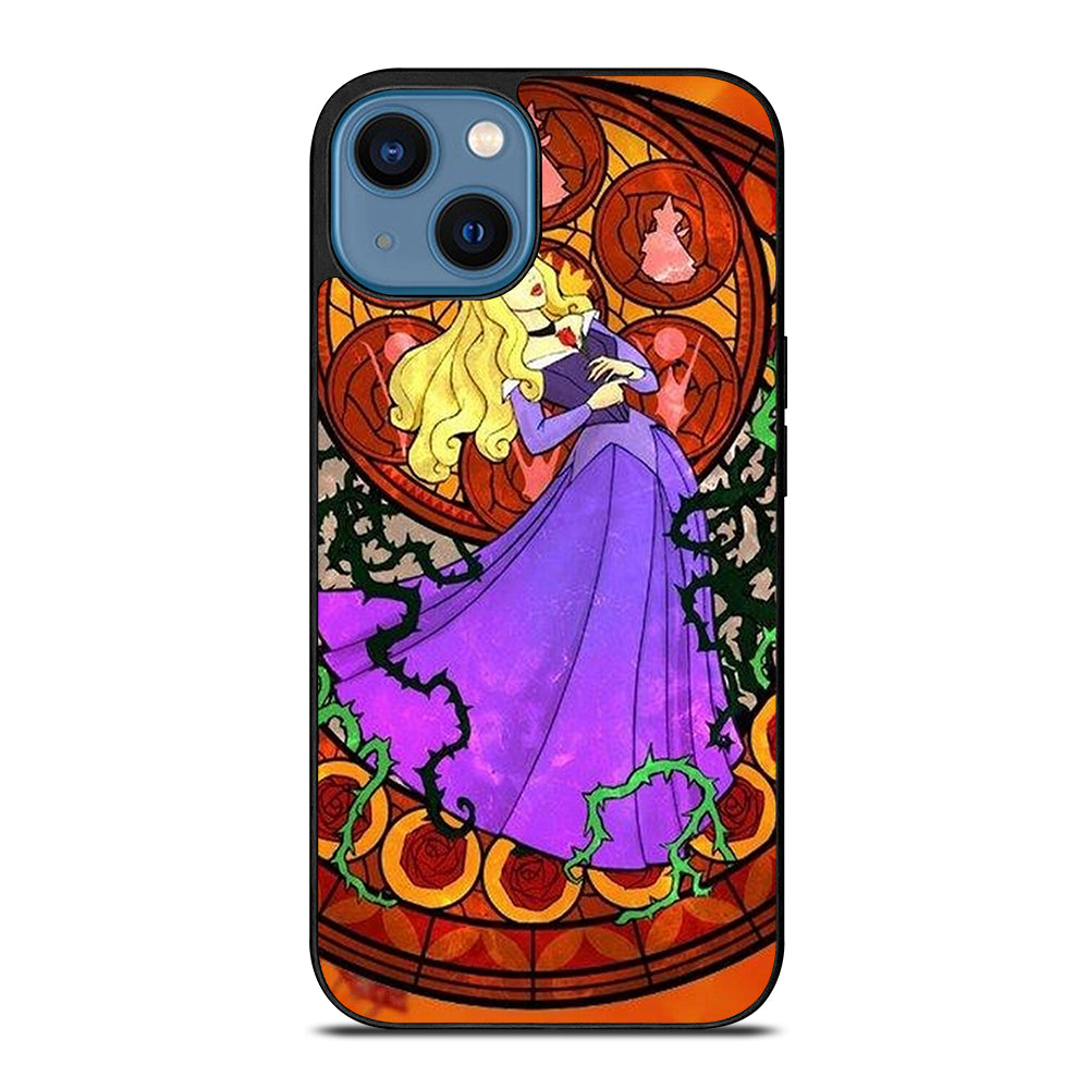 DISNEY SLEEPING BEAUTY STAINED GLASS iPhone 14 Case Cover