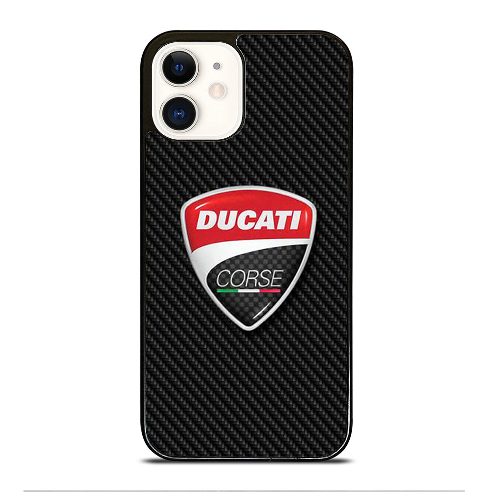 DUCATI CORSE CARBON LOGO iPhone 12 Case Cover