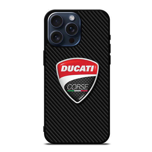 DUCATI CORSE CARBON LOGO iPhone 15 Pro Max Case Cover