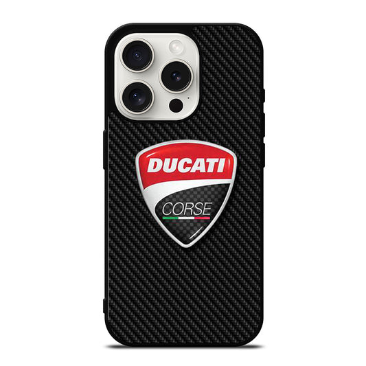 DUCATI CORSE CARBON LOGO iPhone 15 Pro Case Cover