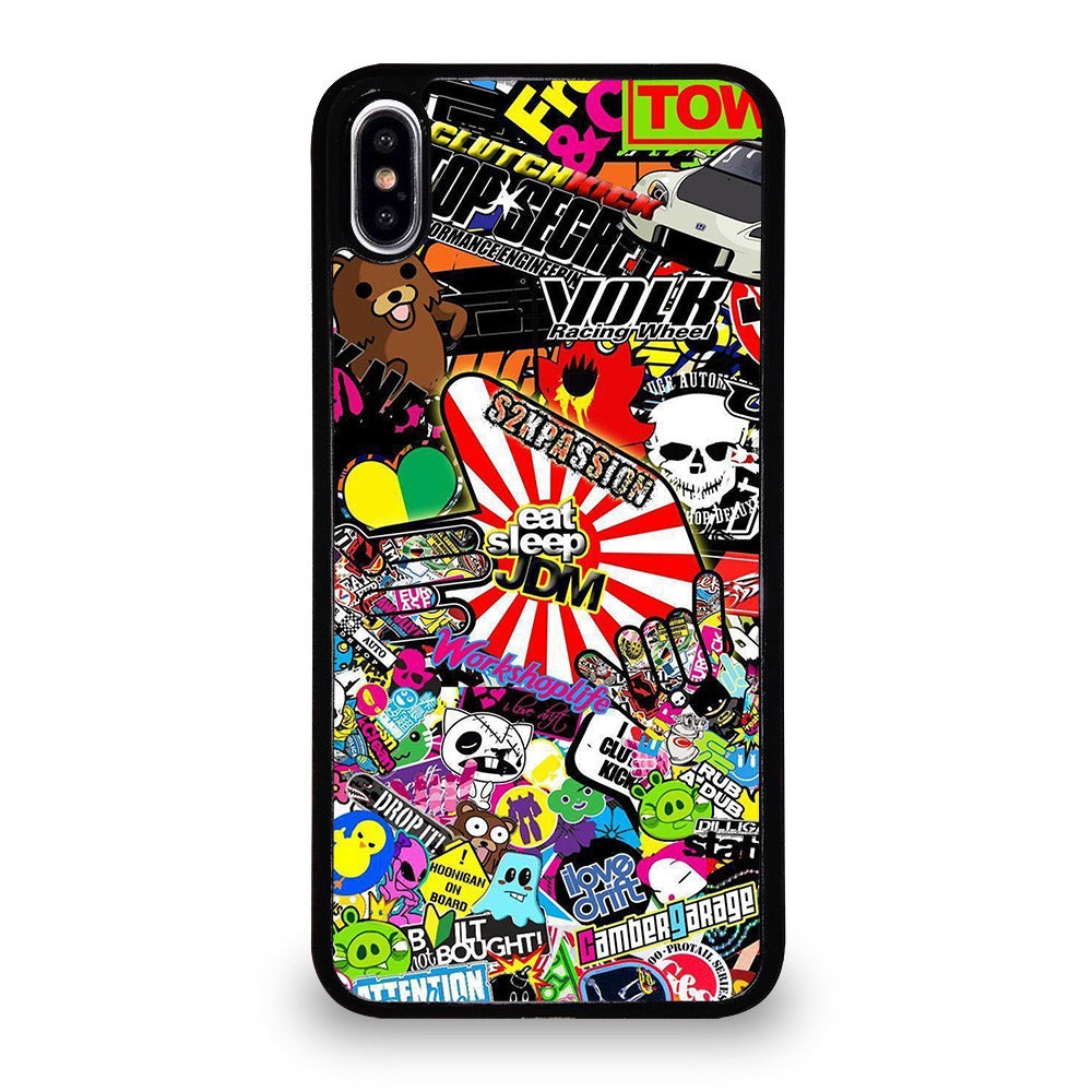 EAT SLEEP JDM STICKER BOMB 2 iPhone XS Max Case Cover