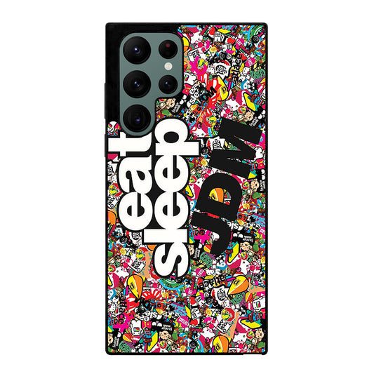 EAT SLEEP JDM STICKER BOMB Samsung Galaxy S22 Ultra Case Cover
