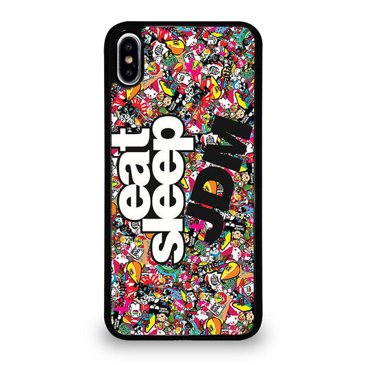 EAT SLEEP JDM STICKER BOMB iPhone XS Max Case Cover