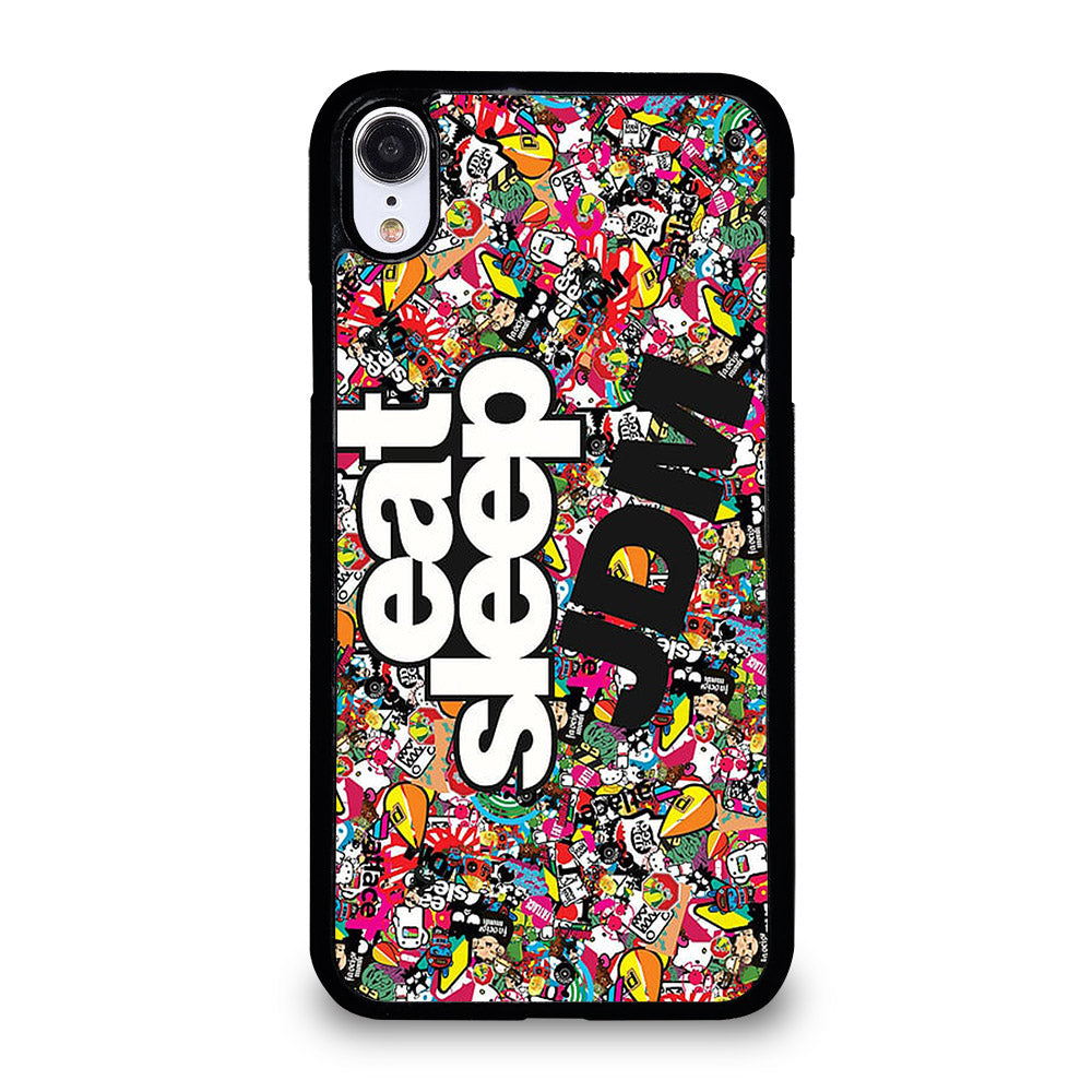 EAT SLEEP JDM STICKER BOMB iPhone XR Case Cover