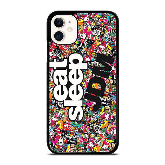 EAT SLEEP JDM STICKER BOMB iPhone 11 Case Cover