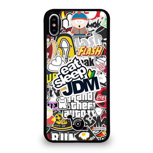 EAT SLEEP JDM STICKER iPhone XS Max Case Cover