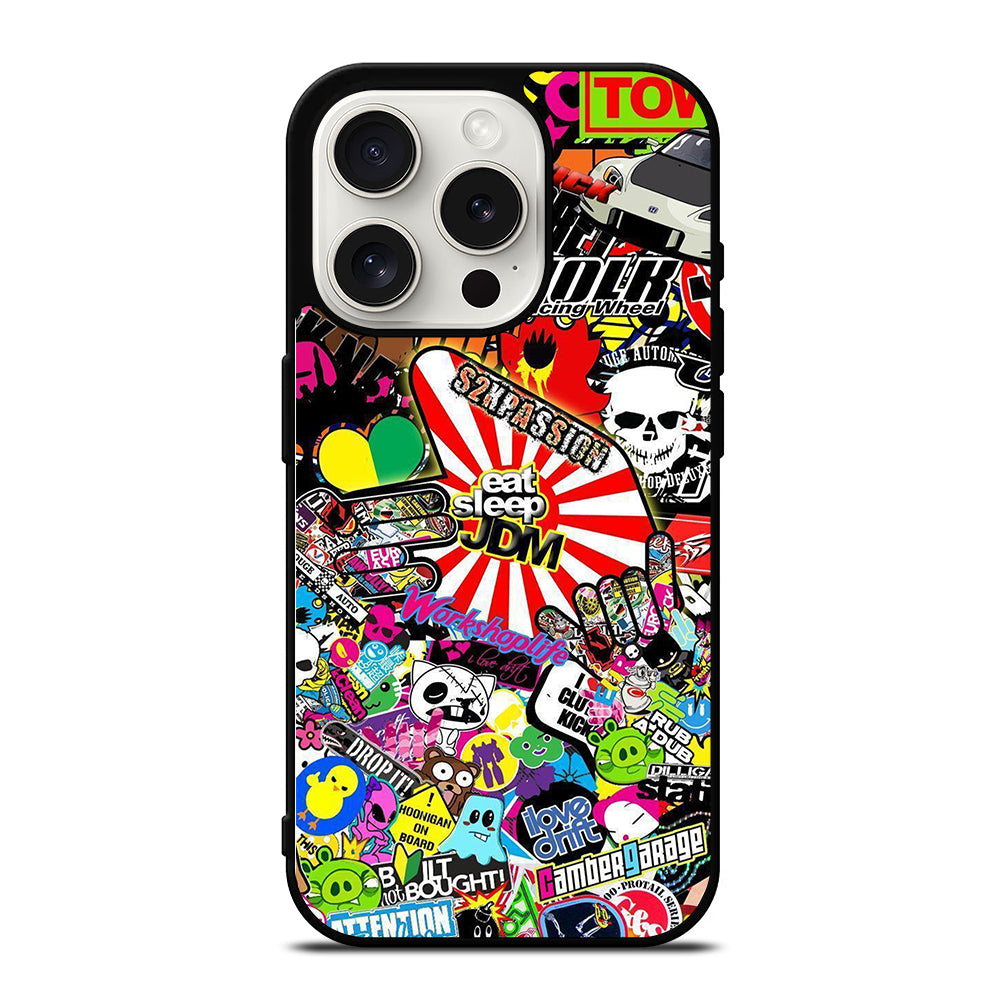 EAT SLEEP JDM STICKER BOMB 2 iPhone 15 Pro Case Cover